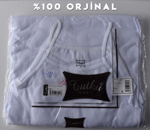 Tutku 0165 Kız Çocuk İp Askılı İşlemeli Atlet 6'lı