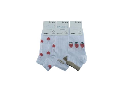 Esinti 30-22 Naturel Pamuk Dikişsiz Bayan Patik 12'li