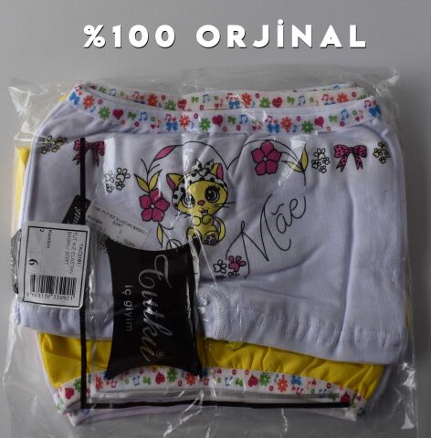 Tutku 0181 Elestan Baskılı Kız Çocuk Boxer Şort 6'lı