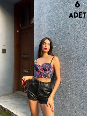 Cansoy 677 B Cup (75-80-85-90) Baskılı Balenli Destekli Korse Sütyen Takım 6'lı