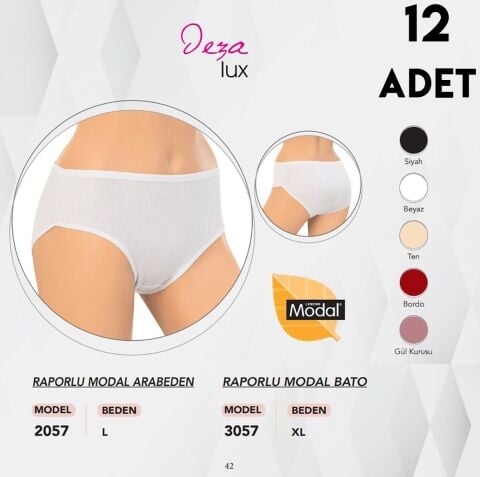 Dondeza 3057 Raporlu Modal XL Beden Bayan Külot 12'li