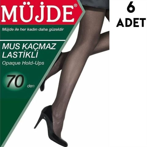 Müjde 70 Den Mus Kaçmaz Lastikli Çorap 6'lı