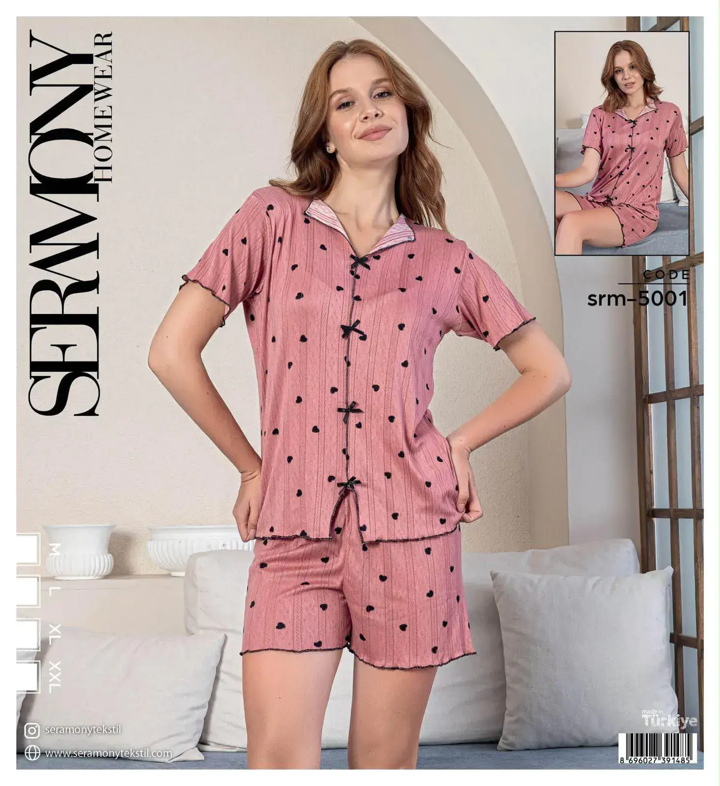 Seramony 5001 (S-M-L-XL) Bayan Ultra Soft Milan Şortlu Takım 4'lü