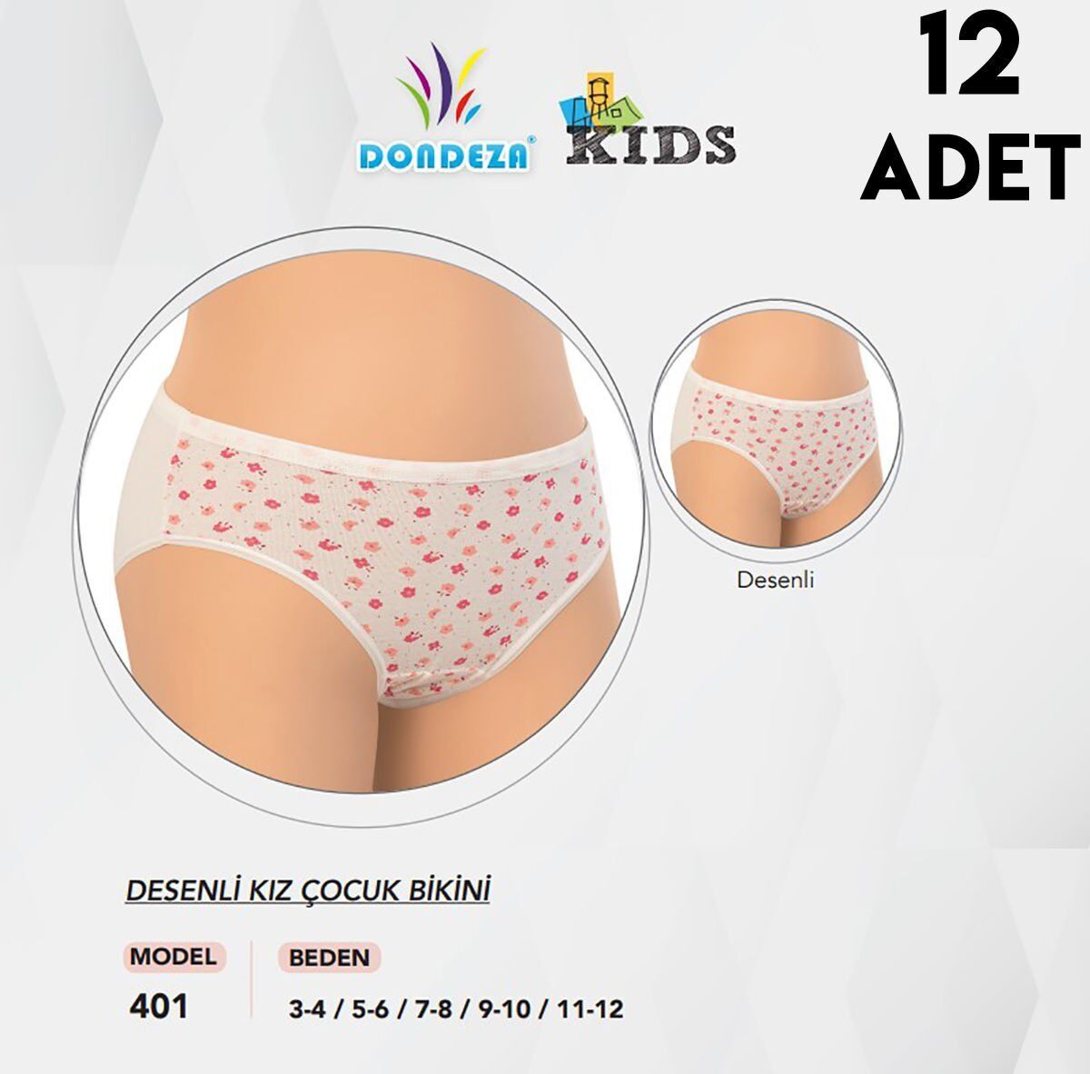 Dondeza 401 Kız Çocuk Külot 12'li
