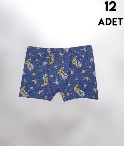Kota 1013 Baskılı Erkek Çocuk Boxer 12'li