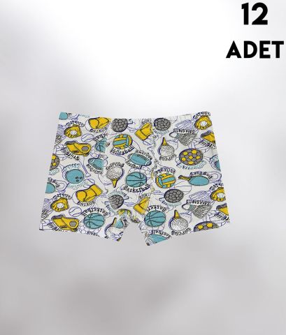 Kota 1013 Baskılı Erkek Çocuk Boxer 12'li
