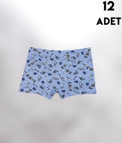 Kota 1013 Baskılı Erkek Çocuk Boxer 12'li