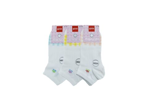 Şirin 4030-57 (36-40) Dikişsiz Bayan Penye Patik Çorap 12'li