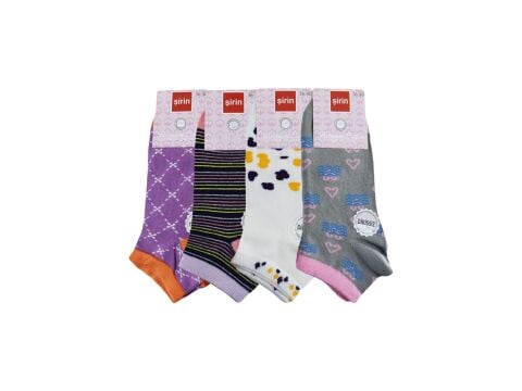 Şirin 4030-58 (36-40) Dikişsiz Bayan Penye Patik Çorap 12'li