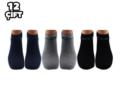 İbrahim Berk 11-47 Erkek Likralı Patik Çorap 12'li