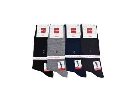 Şirin 7150-56 Dört Mevsim Ter Emici Erkek Penye Soket Çorap 12'li