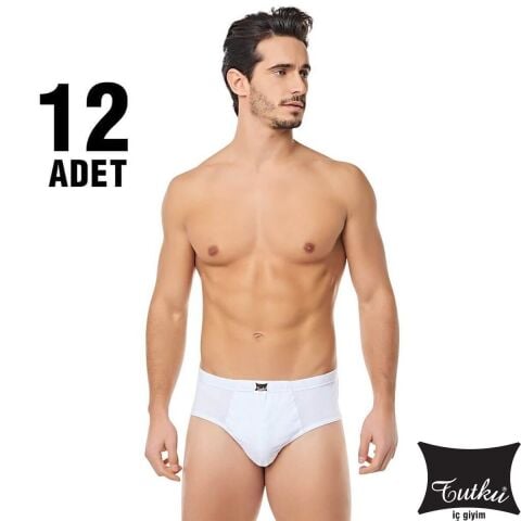Tutku 0109 Erkek Beyaz Kom Slip Külot 12'li