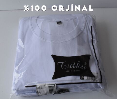 Tutku 0105 Erkek Beyaz Penye Sıfır Yaka Fanila 6'lı