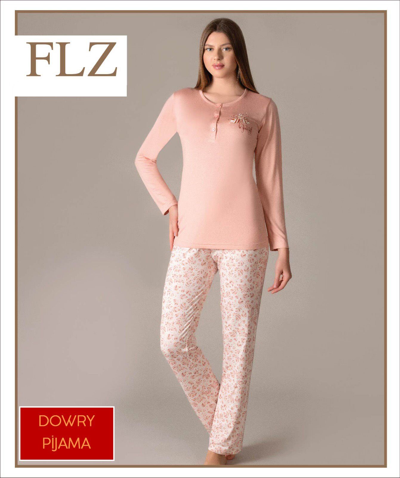 Flz 89-92 Bayan Uzun Kollu Pijama Takımı (S-M-L-XL) 4'lü