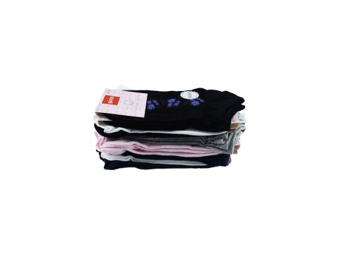 Şirin 4030-52 (36-40) Dikişsiz Bayan Penye Patik Çorap 12'li