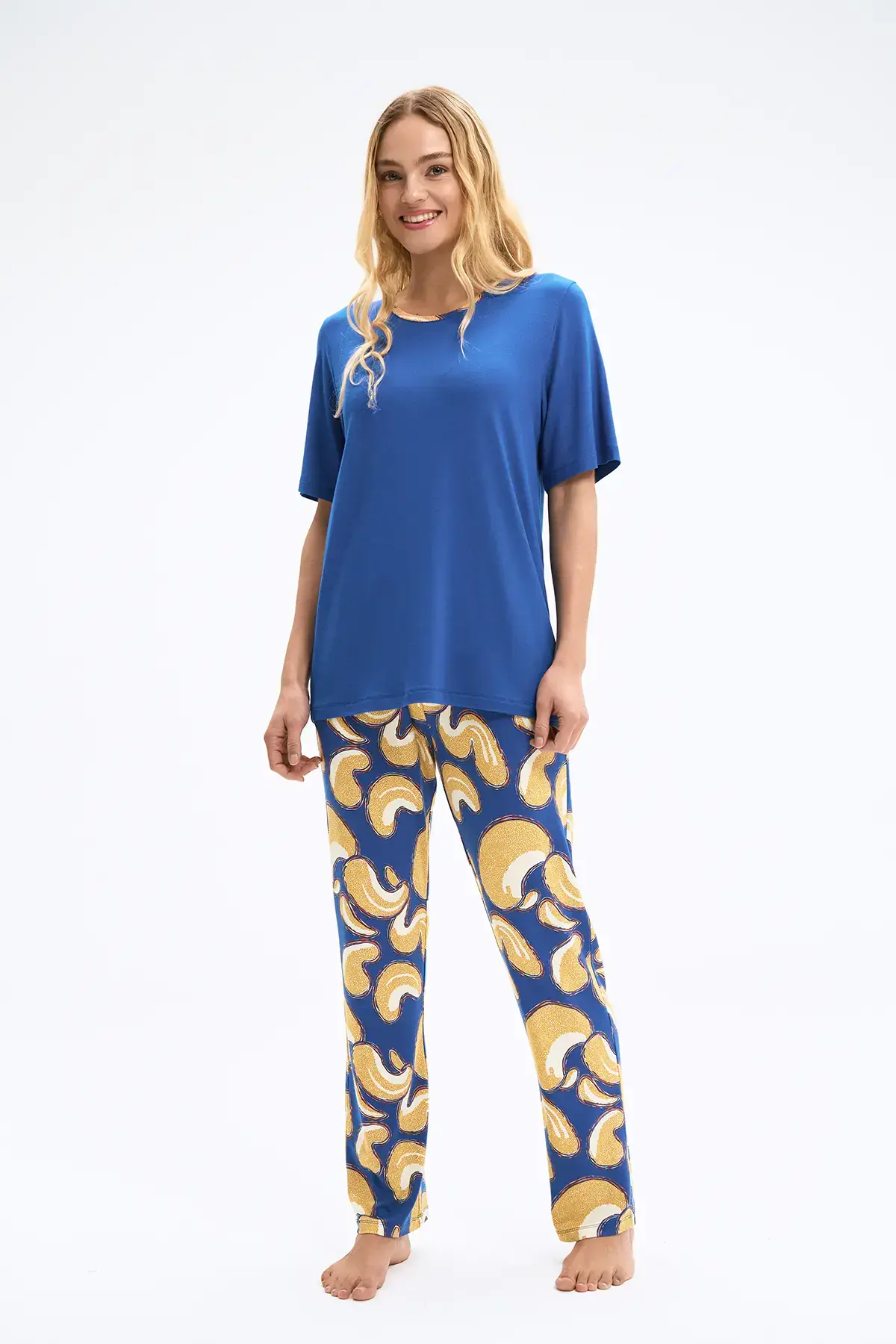 Pijadore 2037 (M-L-XL-XXL) Kısa Kollu Bayan Pijama Takım 4'lü