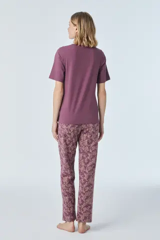 Pijadore 2106 (M-L-XL-XXL) Kısa Kollu Üç Düğmeli Bayan Pijama Takım 4'lü