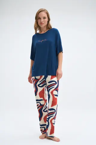 Pijadore 2039 (M-L-XL-XXL) Kısa Kollu Bayan Pijama Takım 4'lü