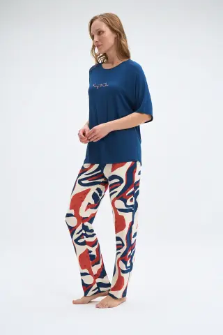 Pijadore 2039 (M-L-XL-XXL) Kısa Kollu Bayan Pijama Takım 4'lü