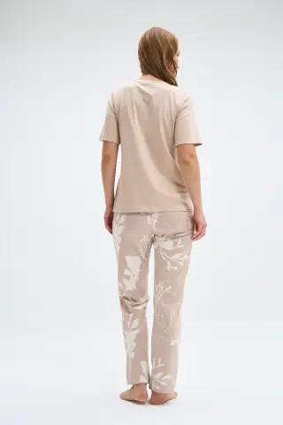 Pijadore 2087 (M-L-XL-XXL) Kısa Kollu Üç Düğmeli Bayan Pijama Takım 4'lü