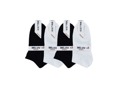 BELYY (39-42) Dikişsiz Unisex Patik Çorap 12'li