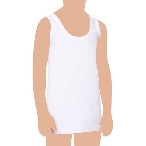 Tutku 0125 Beyaz Erkek Çocuk Ribana Atlet 6'lı