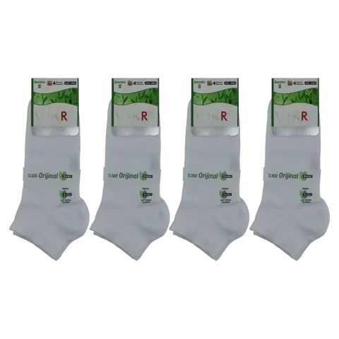 Vakre 9304 (40-45 NO) Dikişsiz Erkek Bambu Patik Çorap 12'li
