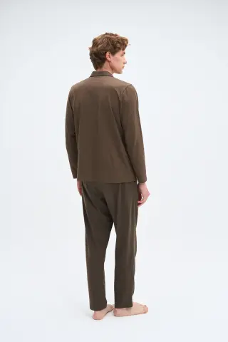 Pijadore 2078 (M-L-XL-XXL) Uzun Kollu Düğmeli Erkek Pijama Takım 4'lü