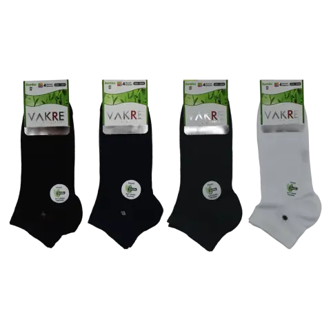 Vakre 9304-1 (40-45 NO) Dikişsiz Erkek Bambu Patik Çorap 12'li