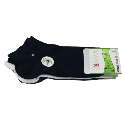 Vakre 9304-1 (40-45 NO) Dikişsiz Erkek Bambu Patik Çorap 12'li