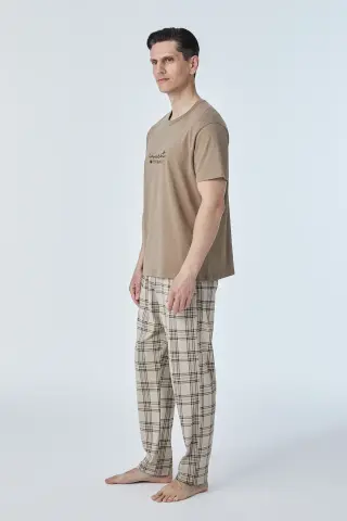 Pijadore 2112 (M-L-XL-XXL) Kısa Kollu Erkek Pijama Takım 4'lü