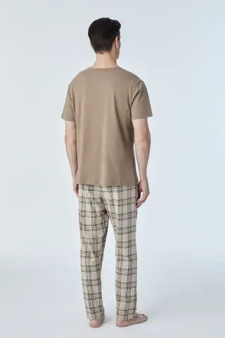 Pijadore 2112 (M-L-XL-XXL) Kısa Kollu Erkek Pijama Takım 4'lü