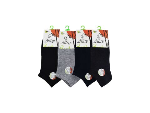 Alliza 7003 Yıkamalı Dikişsiz Ter Emici Erkek Bambu Patik Çorap 12'li