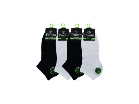 Punto 1550 Yıkamalı Dikişsiz Ter Emici Erkek Bambu Patik Çorap 12'li