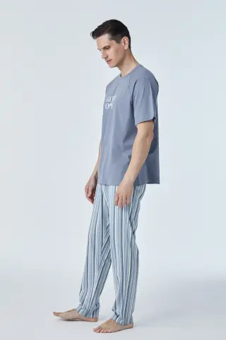 Pijadore 2117 (M-L-XL-XXL) Kısa Kollu Erkek Pijama Takım 4'lü