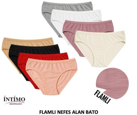 İntimo 2705 (L-XL) Nefes Alan Doku Likralı Biyeli Bayan Külot 12'li