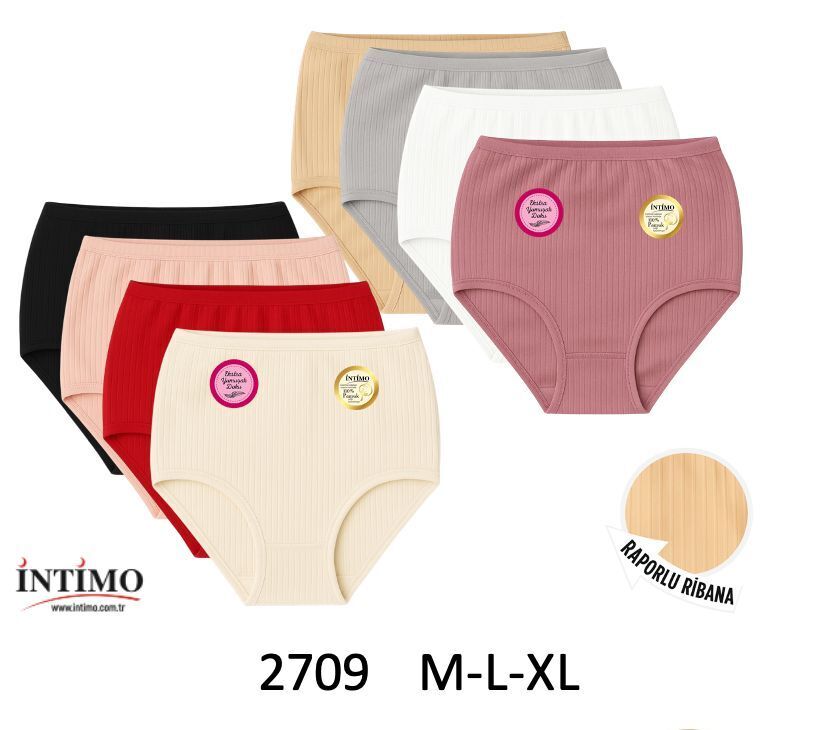 İntimo 2709 (M-L-XL) Raporlu Yüksek Bel Toparlayıcı Bayan Külot 12'li