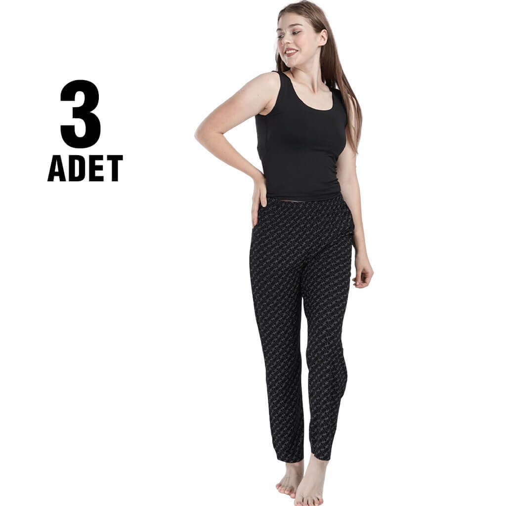 Sahraten Turlu Viskon Bayan Tek Alt 3'lü