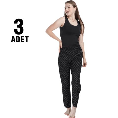 Sahraten Turlu Viskon Bayan Tek Alt 3'lü