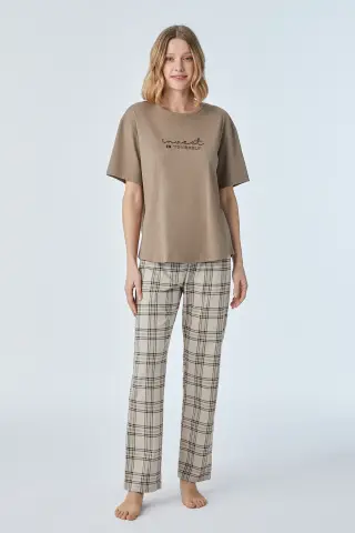 Pijadore 2111 (M-L-XL-XXL) Kısa Kollu Bayan Pijama Takım 4'lü