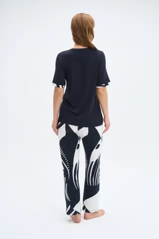 Pijadore 2020 (M-L-XL-XXL) Kısa Kollu Üç Düğmeli Bayan Pijama Takım 4'lü