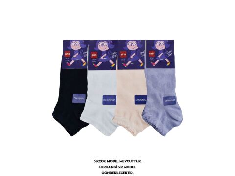 Şirin 210 Dikişsiz Mevsimlik Doğal Pamuk Kız Çocuk Patik Çorap 12'li