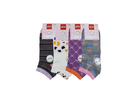 Şirin 4030-38 (36-40) Dikişsiz Bayan Penye Patik Çorap 12'li