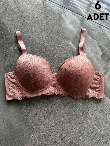 Cansoy 676 C Cup (85-90-95-100) Dantelli Balenli Desteksiz Bayan Sütyen 6'lı