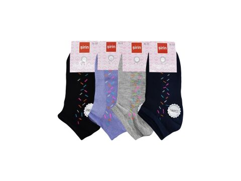 Şirin 4030-37 (36-40) Dikişsiz Bayan Penye Patik Çorap 12'li