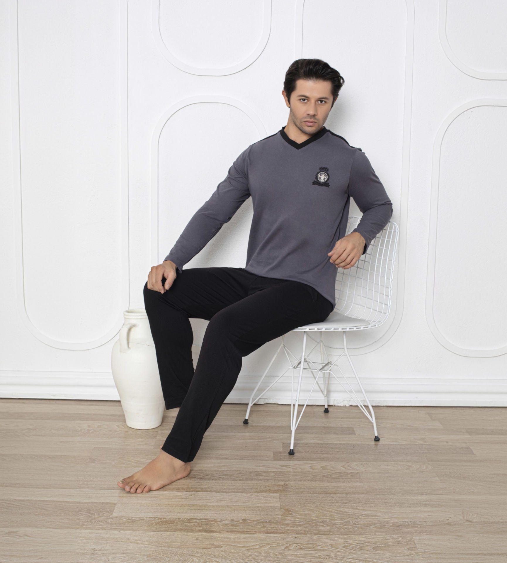 Tekten 6310 Erkek Uzun Kollu Pijama Takım 4'lü