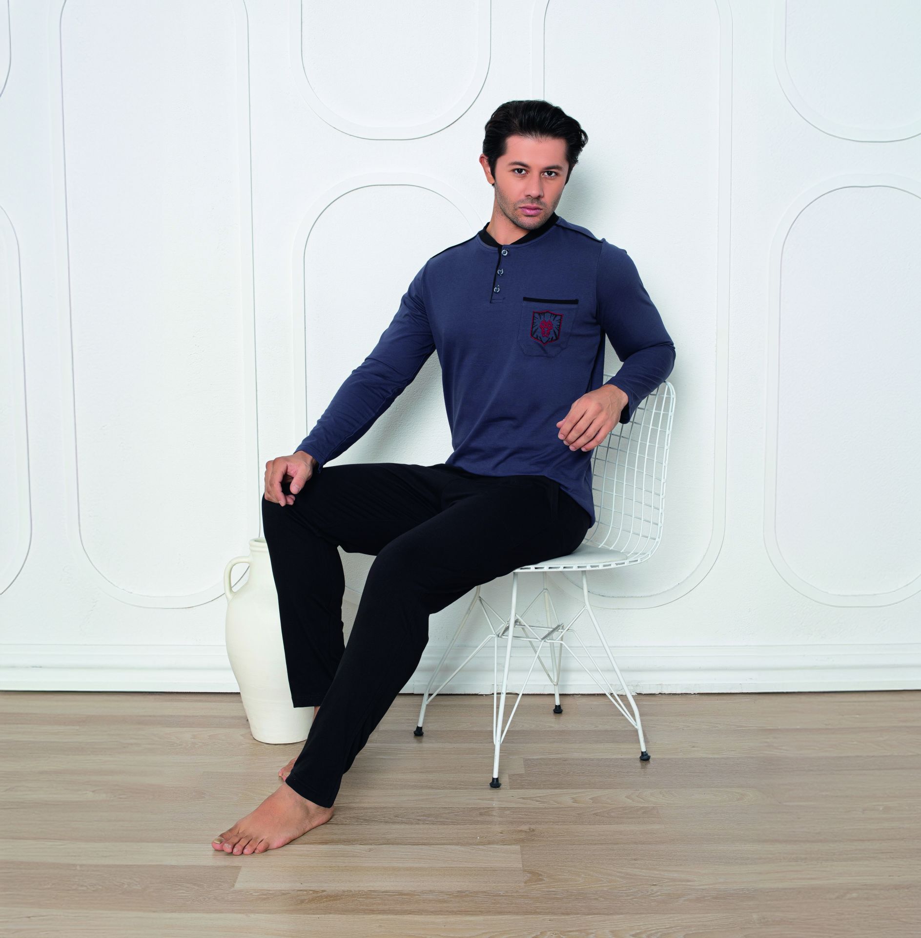 Tekten 6340 Erkek Uzun Kollu Pijama Takım 4'lü