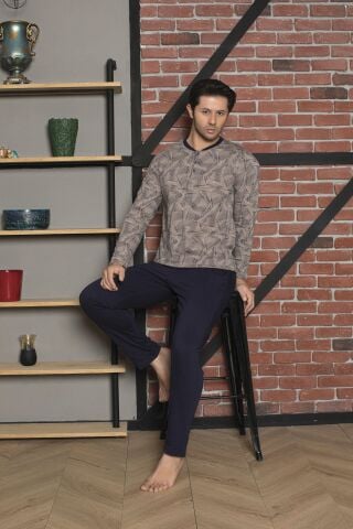 Tekten 6150 Erkek Uzun Kollu Pijama Takım 4'lü