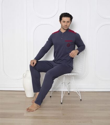 Tekten 6300 Erkek Uzun Kollu Pijama Takım 4'lü
