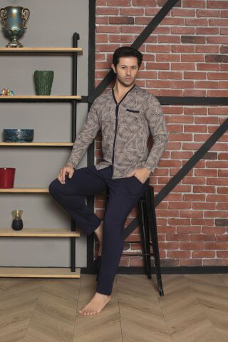Tekten 6110 Erkek Uzun Kollu Pijama Takım 4'lü